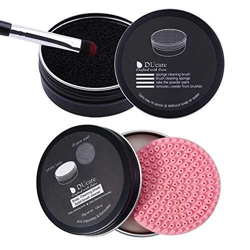 Limpiador de cepillos de maquillaje DUcare 2 piezas limpiador de cepillos limpiador de jabón sólido y color