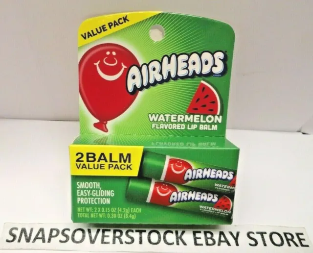 2-Pc Airheads Watermelon Flavored Lip Balm 0.15 Oz. Each Tube New Fast Free Ship