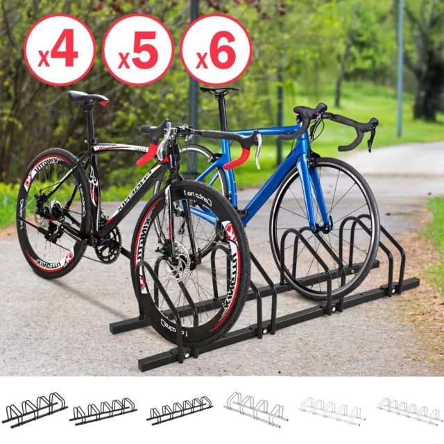 1-4/5/6 Bike Rack Floor Bicycle Storage Stand Holder Cycling Parking Portable