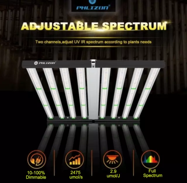 1000W Pro Hydroponics Full Spectrum LED Grow Light Fold Vertical Farm Tent Room
