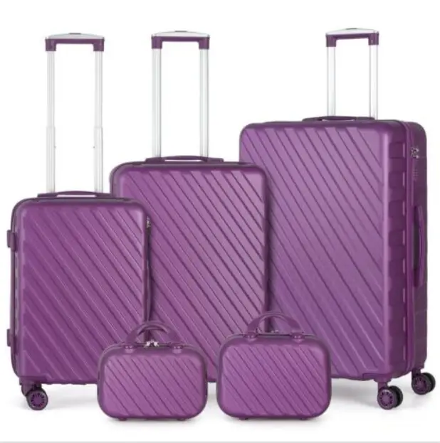 Travel Luggage Set 5pcs Spinner Wheels Hardside Trolley Suitcase with Carry-on