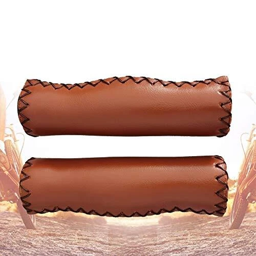 Brown Beach Cruiser Bike Bicycle Soft Synthetic Leather Handlebar Cover Grips