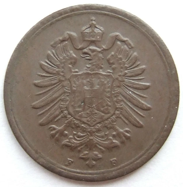Moneta Reich Tedesco Impero Tedesco 1 Pfennig 1874 F IN Extremely fine 2