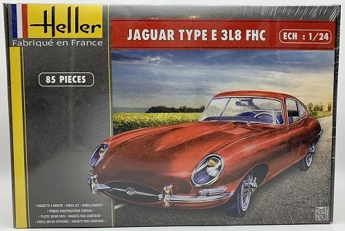 Peinture Maquette Maquette Heller – Jaguar Type E 3.8 OTS – Échelle 1/24 – Boîte Neuve Plastique à Monter