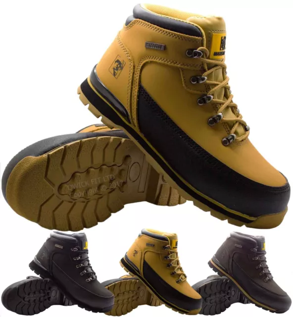 MENS LEATHER SAFETY Light Weight Work Ankle Boots Steel Toe Cap