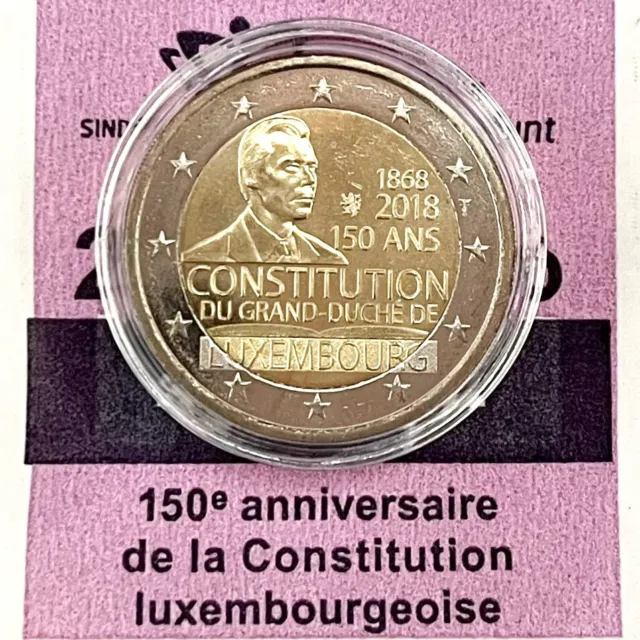 Luxemburg Gedenkmünze 2 Euro 2018 "Verfassung" - UNC