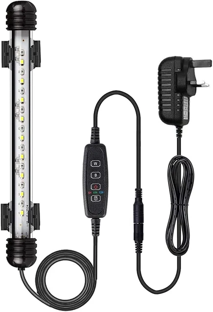 LED Aquarium Lighting, Aquarium Lamp White and Blue Color Changing Submersible F
