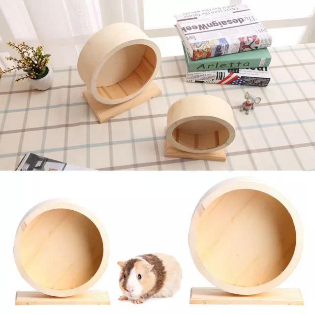 Roue de Course Jouet en Bois pour Hamster Support en Bois Silencieux Exercice