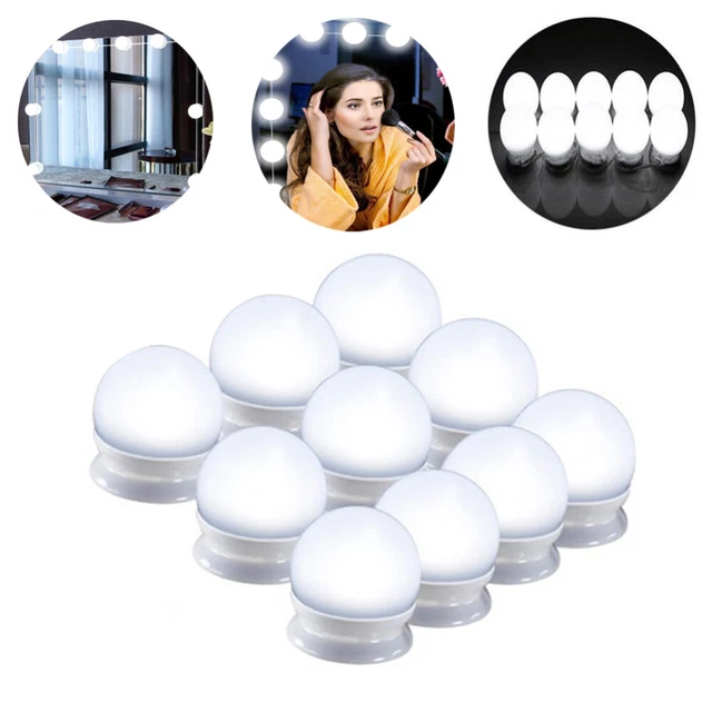 10 piezas Estilo romántico LED Vanity Mirror Luces Iluminación Tiras para