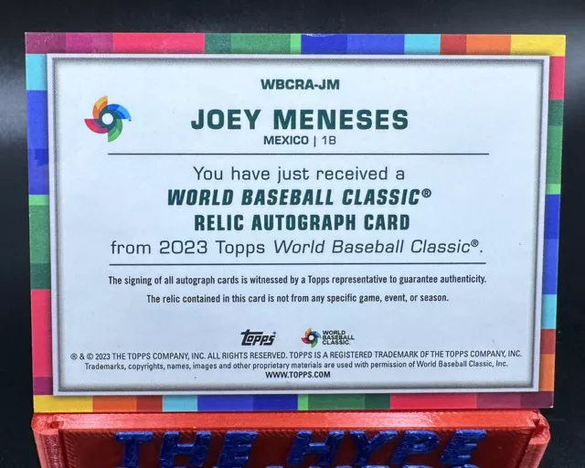 /25 Joey Meneses Relic AUTO ORANGE 2023 Topps World Baseball Classic Game-Used 3