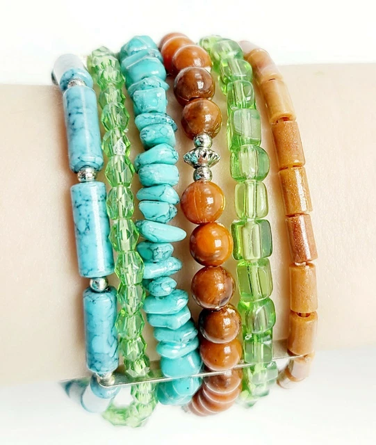 Multi Strand Bohemian Bead Bracelet Earth 🌎 Colors