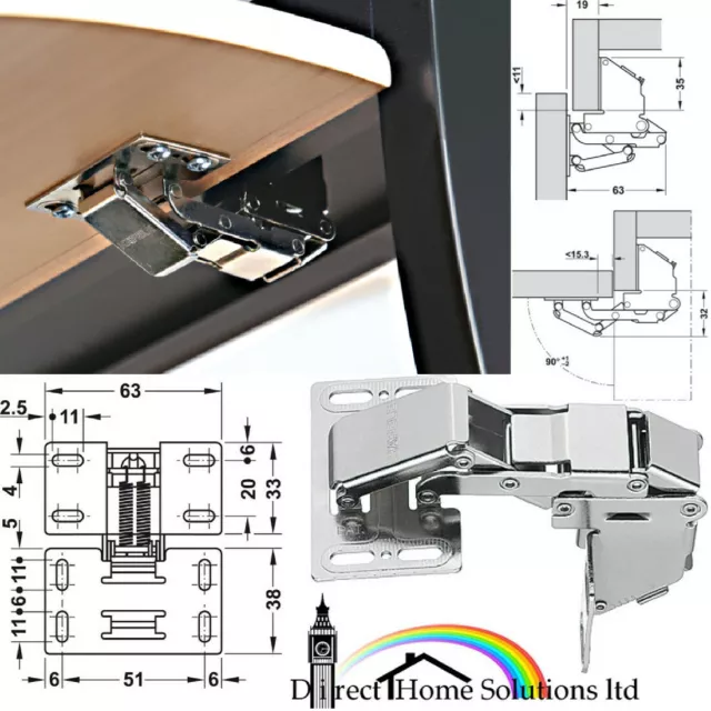 Hafele Overhead Swing Up Flap Caravan Motorhome Hinge Locker Cupboard Door Stay