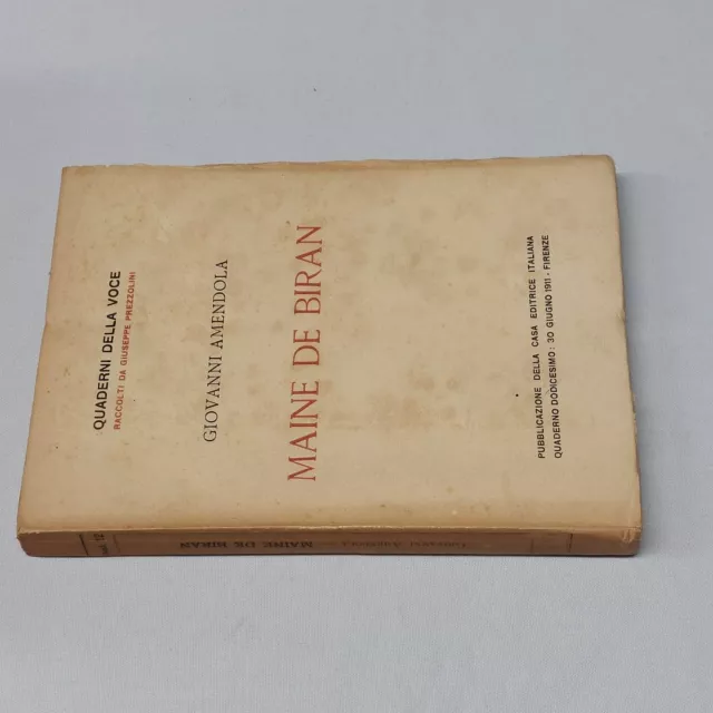 (Giovanni Amendola) Maine De Biran 1911 quaderni della voce