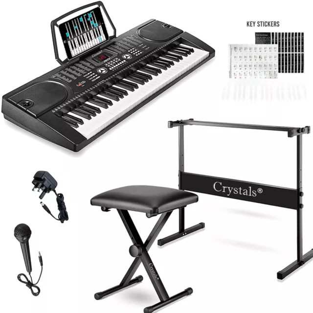 61Keys Electronic Keyboard Digital Piano Instrument,Microphone,Music Stand,stool
