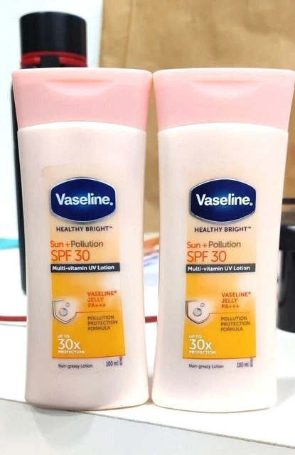 2 x Vaselina Healthy Bright Sun + Contaminación FPS 30 Multi Vitamina UV Loción 100 ml