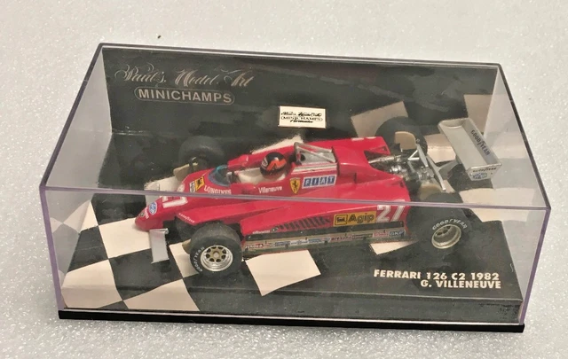 Miniature FERRARI 126 C2 - LONG BEACH 1982 (G. VILLENEUVE) 1/43 BRUMM (272) chez