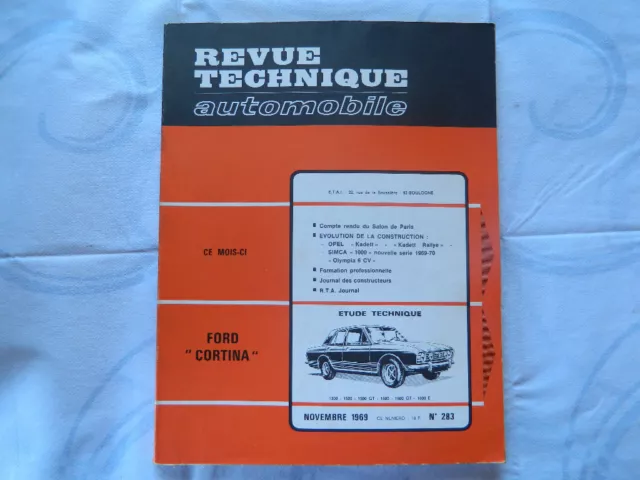 RTA  revue technique automobile etat comme neuf   FORD  CORTINA   n  283