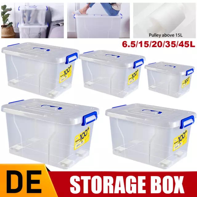 Aufbewahrungsbox Deckel Kunststoffbox Stapelbox Regalbox Lagerbox Transparent