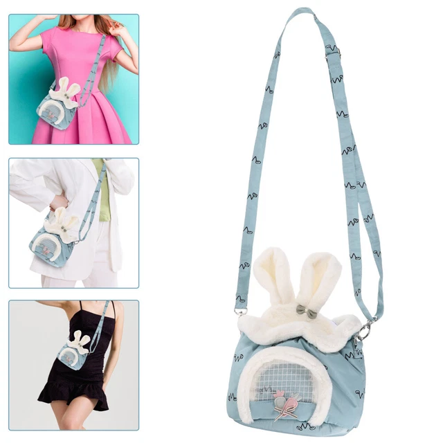 Bolsa transpirable para hámster, bolsa para animales con correa, portátil