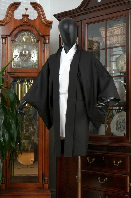 Dear Vanilla Japanese Silk Haori Jacket Men's Kimono Genuine Japan Made Vintage