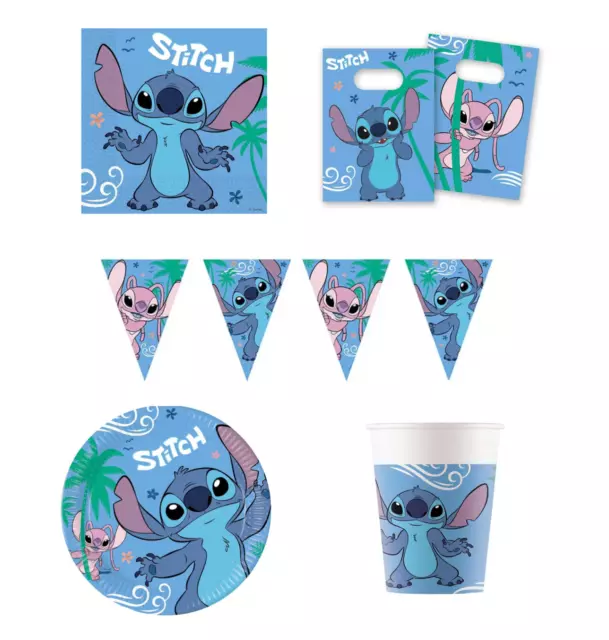 Stitch Party Tableware/Decorations Disney Stitch Plates Cups Napkins Tablecloth