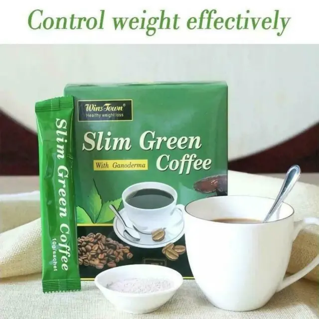 18 sachets de thé Slim Green Coffee avec Ganoderma Control Tea Detox Weight Los