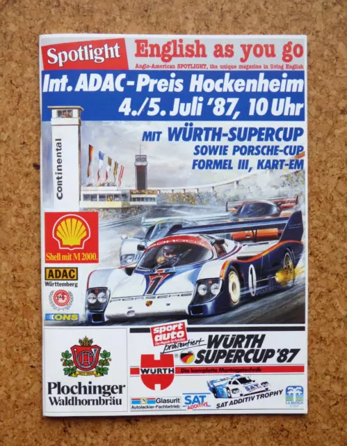 Programm Heft ADAC Preis Hockenheim 1987 - SUPERCUP Sportwagen - Opel Junior Cup