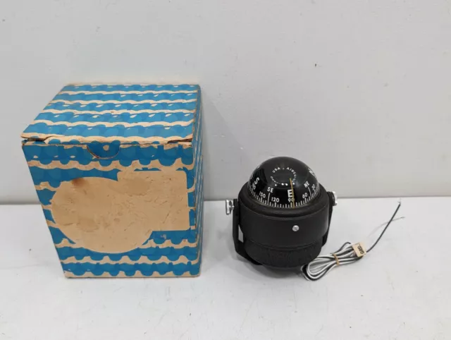 Vintage Original 60s-70s NOS Air Guide Marine Automotive Car Dash Compass In Box