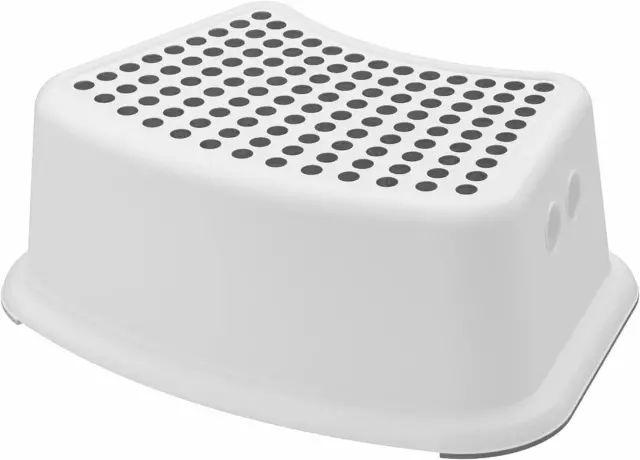 Toddler Foot Step Stool Non Slip Toilet Potty Training Child Kids White Grey Uk