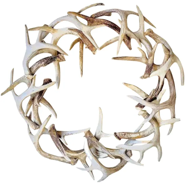 Antler Front Door Decoration Xmas Christmas Resin Xmas Antler Wreath