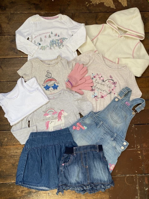 Girls bundle age 3-4 years Gap F&F denim skirts dungarees dress long sleeve tops