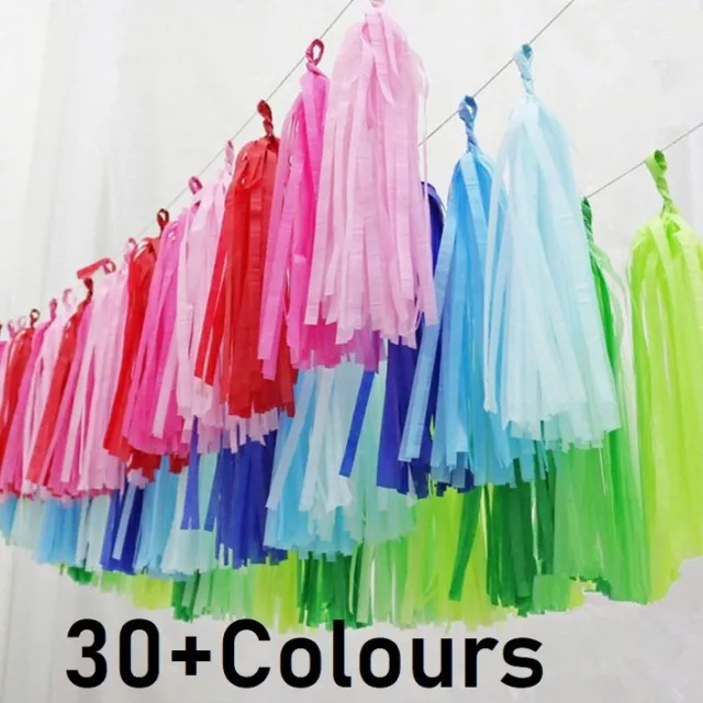 AU 5Pcs Tissue Paper Tassels Garlands Bunting Party Wedding Decoration pom poms