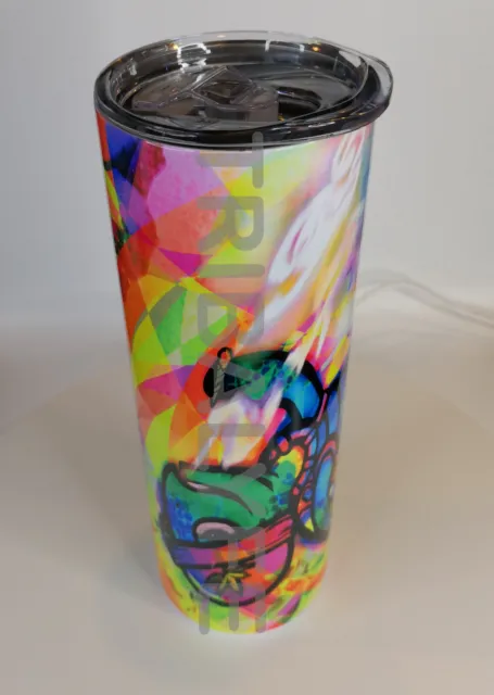 Psychedelic Trippy Turtle Stainless Steel Skinny Tumbler 20oz Straw + Lid