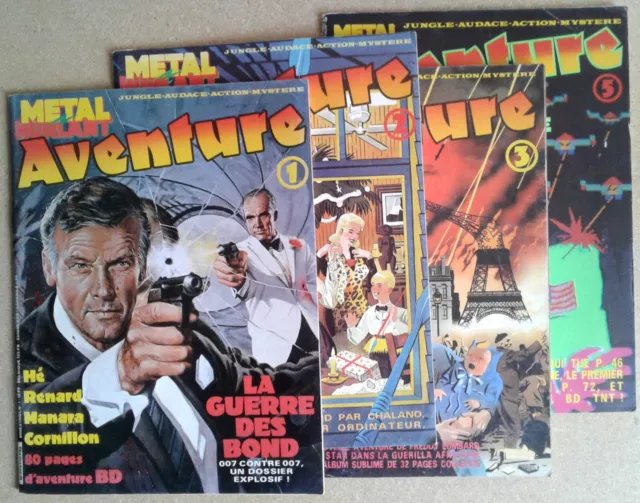 LOT de 4 Métal Hurlant Aventure (1-2-3-5) - 1983 - comme neufs