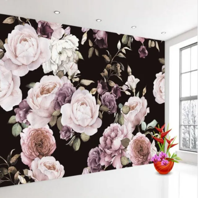 Custom 3D Photo Wallpaper Mural Hand Painted Rose Flower Wall Home Decoration