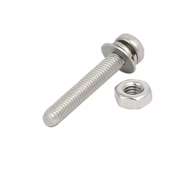 M3x20mm Perno tuerca cabeza plana acero inox 304 Tornillo con arandela 35 juegos 3