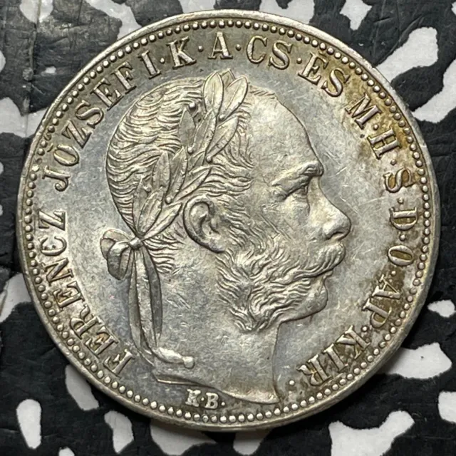 1883 Hungary 1 Forint Lot#JM5717 Silver! High Grade! Beautiful!