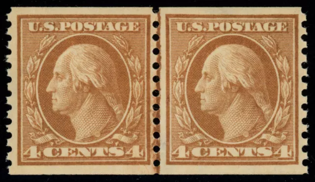 USA Scott# 457 VF Coil Line Pair, Mint NH PSE Certificate SCV $390 (55835)