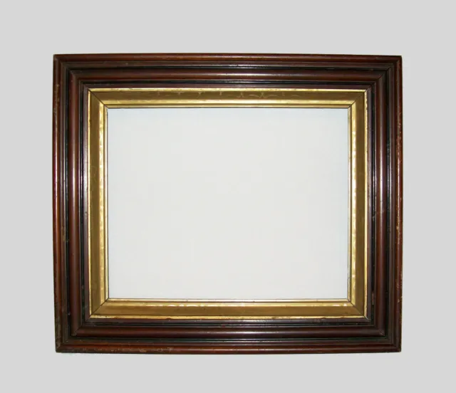 Old Antique Vtg 19th C 1840's Wooden Picture Frame 8 X 10 Square Nails Very Nice