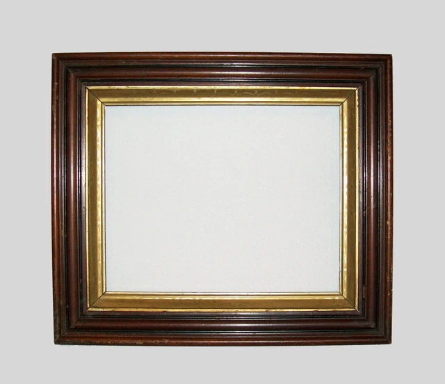 Old Antique Vtg 19th C 1840's Wooden Picture Frame 8 X 10 Square Nails Very Nice