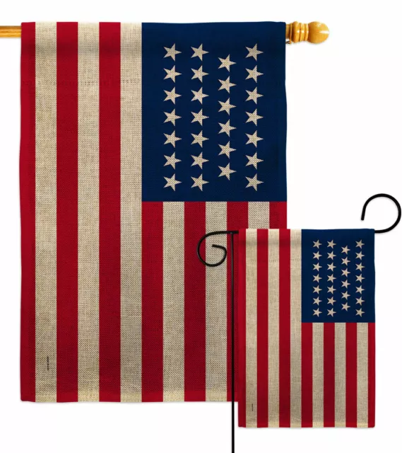 United States 18451846 Burlap Garden Flag Americana Old Glory Yard House Banner