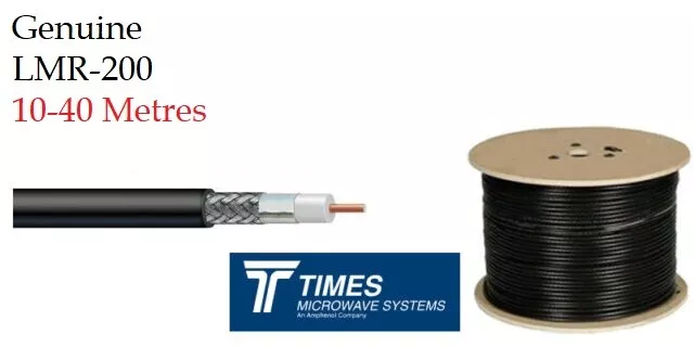 LMR-200 Times Microwave coaxial 50 Ohm Low Loss coax Cable Radio LMR 10-40metres