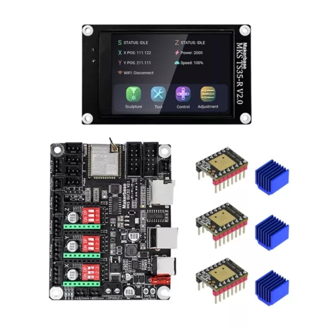 3D Printer MKS DLC32 Control Board TS35 LCD Monitor TMC2209 Motor Heatsinks