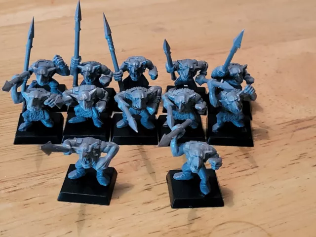 Warhammer Fantasy Quest X12 Goblin Spearmen Games Workshop OOP Unpainted