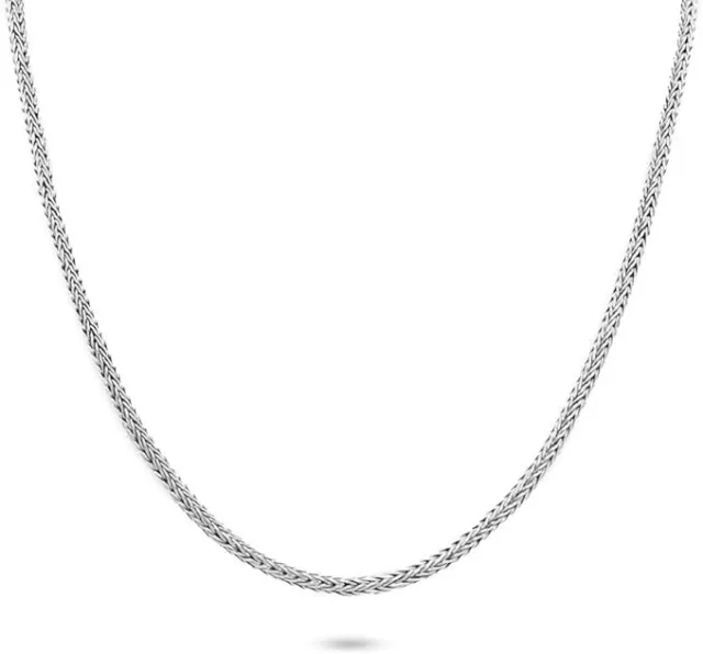 Handmade SNAKE CHAIN NECKLACE 3 mm in Solid 925 Sterling Silver Bali Tulang Naga 2