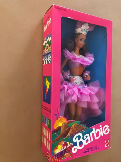 Barbie 1989 Dolls Of The World Brazil  First Edition Made In China Nrfb 3