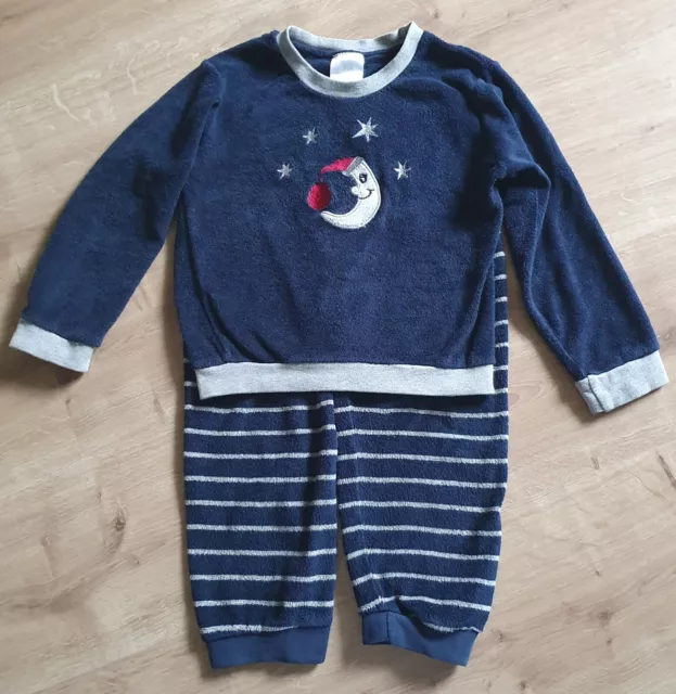 Look Jungen Frottee Pyjama Gr 104 ☆ Schlafanzug 2-teilig ☆☆ Mond & Sterne