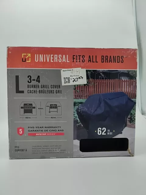 "Nueva cubierta universal para parrilla Char-Broil rendimiento 3-4 quemadores grande 62"" × 42"" ¡NUEVA!