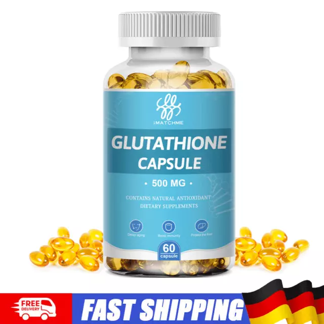 60PCS 500mg Glutathion Kapseln Pillen Anti-Aging Faltenentferner Hautaufhellung