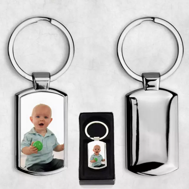 Personalised Photo Keyring - Metal - Your Own Image Printed - Mother's Day Gift